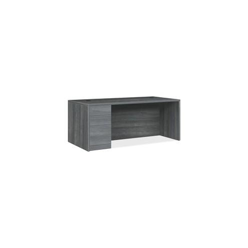 HON 10500 Series Sterling Ash Laminate Desking - 72" x 36" x 29.5" - 3 x File Drawer(s), Box Drawer(s)Left Side - Flat Edge - Material: Wood, Laminate - Finish: Sterling Ash Laminate