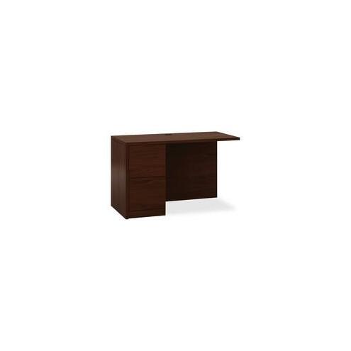 HON 10500 H105906L Return - 2-Drawer - 48" x 24" x 29.5" x 1.1" - 2 x File Drawer(s) - Single Pedestal on Left Side - Square Edge - Material: Wood - Finish: Laminate, Mahogany