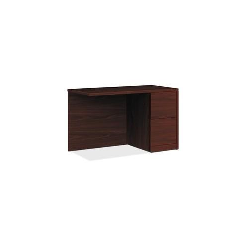 HON 10500 Series Mahogany Laminate Office Desking - 42" x 24" x 29.5" - 2 x File Drawer(s) - Single Pedestal on Right Side - Flat Edge - Finish: Mahogany Laminate