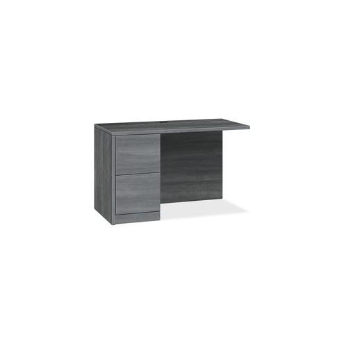 HON 10500 Series Sterling Ash Laminate Desking - 42" x 24" x 29.5" - 2 x File Drawer(s) - Single Pedestal on Left Side - Flat Edge - Finish: Sterling Ash Laminate