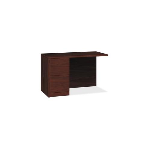 HON 10500 Series Mahogany Laminate Office Desking - 42" x 24" x 29.5" - 2 x File Drawer(s) - Single Pedestal on Left Side - Flat Edge - Finish: Mahogany Laminate