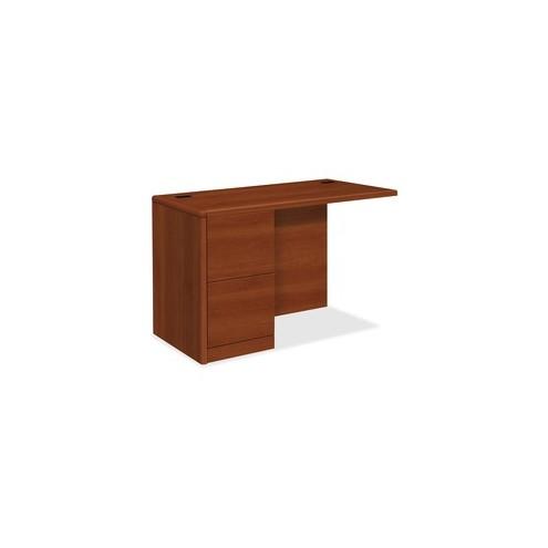 HON 10700 Series Left Return, 48"W - 2-Drawer - 48" x 24" x 29.5" x 1.1" - 2 x File Drawer(s)Left Side - Waterfall Edge - Material: Wood - Finish: Cognac, Laminate