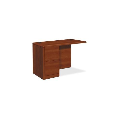 HON 10700 Series Cognac Laminate Desking - 42" x 24" x 29.5" - 2 x File Drawer(s) - Waterfall Edge - Finish: High Pressure Laminate (HPL) Surface, Cognac Surface