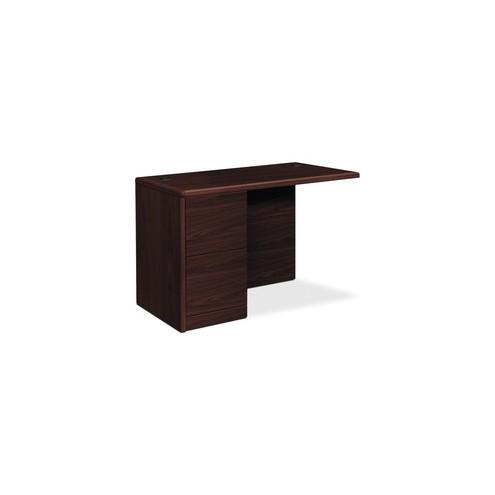 HON 10700 Series Mahogany Laminate Desking - 42" x 24" x 29.5" - 2 x File Drawer(s) - Waterfall Edge - Finish: High Pressure Laminate (HPL) Surface, Mahogany Surface