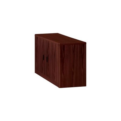 HON 10700 Series Storage Cabinet, 36"W - 36" x 20" x 29.5" - 1 x Shelf(ves) - 2 x Door(s) - Security Lock - Mahogany - Laminate - Wood - Recycled