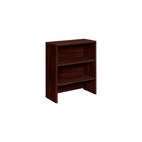 HON 10700 Series Bookcase Hutch, 36"W - 32.6" x 14.6" x 37.1" - 2 x Shelf(ves) - Lateral - Stackable - Mahogany - Laminate - Particleboard - Recycled - Assembly Required