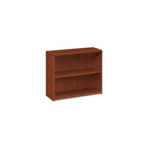 HON 10752 Bookcase - 36" x 13.1" x 29.6" - 2 Shelve(s) - Waterfall Edge - Material: Wood - Finish: Cherry, Laminate, High Pressure Laminate (HPL)