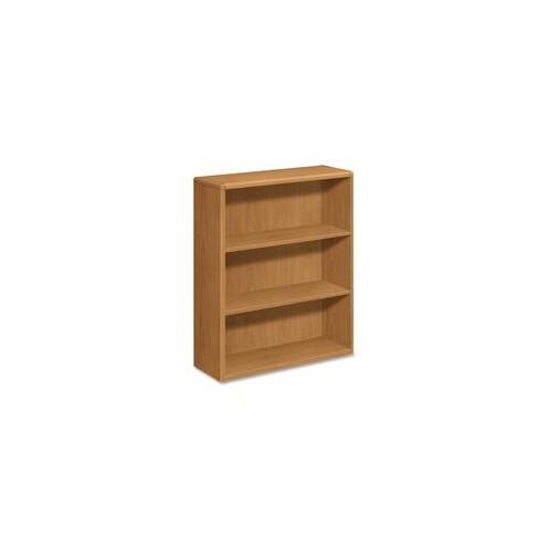 HON 10753 Bookcase - 36" x 13.1" x 43.4" - 3 Shelve(s) - Radius Edge - Material: Wood - Finish: Harvest, Laminate