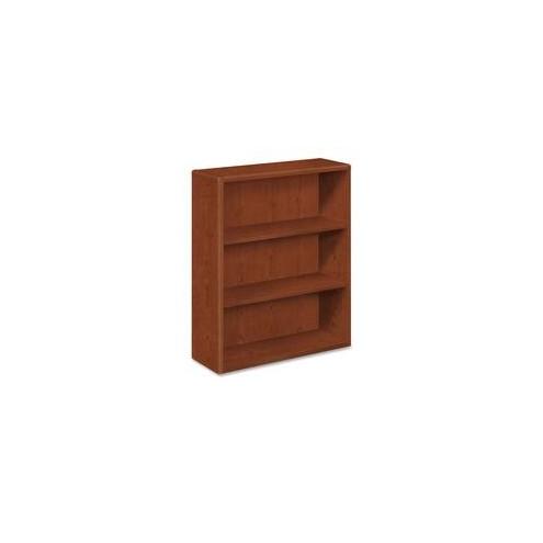 HON 10753 Bookcase - 36" x 13.1" x 43.4" - 3 Shelve(s) - Waterfall Edge - Material: Wood - Finish: Cherry, Laminate