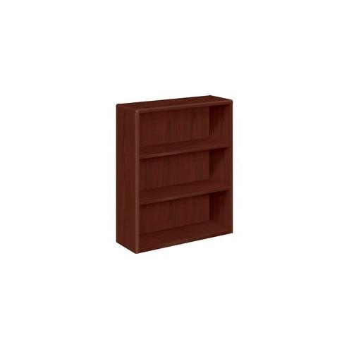 HON 10700 Series 3-Shelf Bookcase - 36" x 13.1" x 43.1" - 3 x Shelf(ves) - Mahogany - Laminate - Wood, Hardwood - Recycled