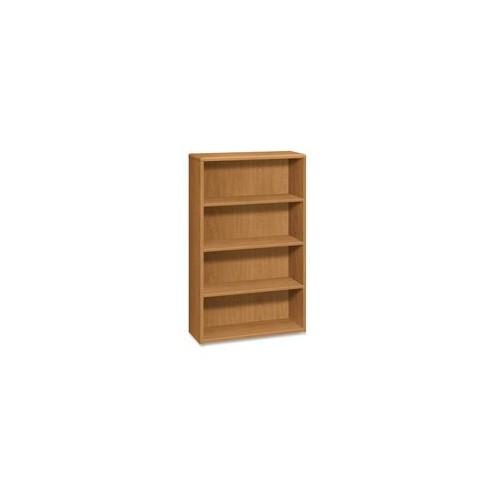 HON 10754 Bookcase - 36" x 13.1" x 57.1" - 4 Shelve(s) - Radius Edge - Material: Wood - Finish: Harvest, Laminate