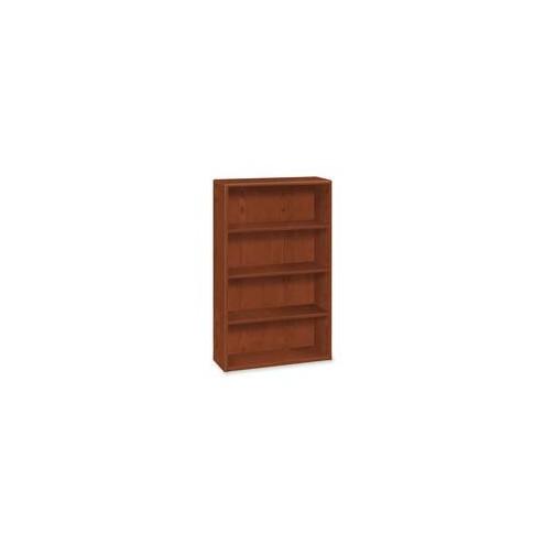 HON 10754 Bookcase - 36" x 13.1" x 57.5" - 4 Shelve(s) - Waterfall Edge - Material: Wood - Finish: Henna Cherry, Laminate