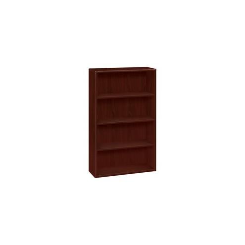 HON 10700 Series 4-Shelf Bookcase - 36" x 13.1" x 57.1" - 4 x Shelf(ves) - Mahogany - Laminate - Wood, Hardwood - Recycled