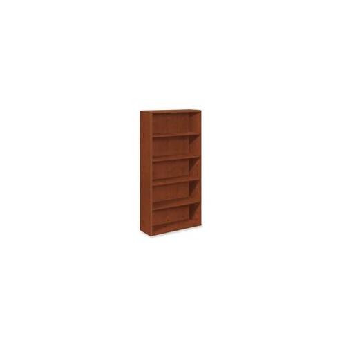 HON 10755 Bookcase - 36" x 13.1" x 71" - 5 Shelve(s) - Material: Wood - Finish: Henna Cherry, Laminate