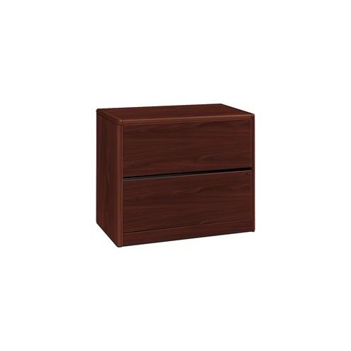 HON 10700 Series Lateral File 2 Drawers - 36" x 20" x 29.6" - 2 - Waterfall Edge - Material: Wood - Finish: Laminate, Mahogany