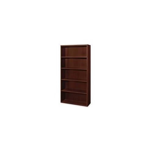 HON Attune Laminate Series Bookshelf - 36" x 13.1" x 71" - 5 Shelve(s) - Material: Wood Grain - Finish: Laminate, Mahogany
