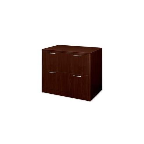 HON Attune Laminate Series Lateral File - 2-Drawer - 36" x 20" x 29.5" - 2 - Material: Wood Grain - Finish: Laminate, Mahogany