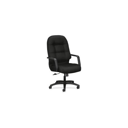 HON Pillow-Soft Executive Chair - Black Polyester Seat - Black Polyester Back - Black Frame - 5-star Base - 22" Seat Width x 19" Seat Depth - 26.3" Width x 29.8" Depth x 46.5" Height - 1 Each