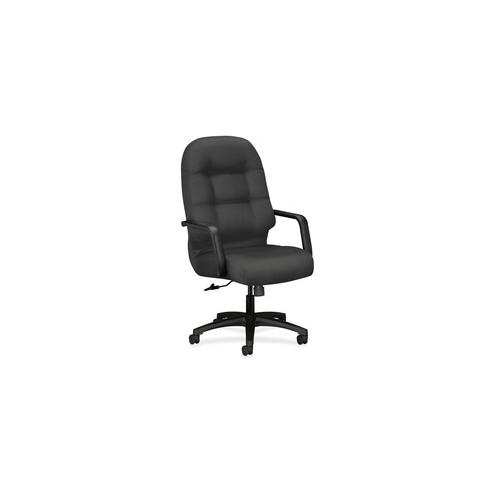 HON Pillow-Soft Executive Chair - Iron Polyester Seat - Iron Polyester Back - Black Frame - 5-star Base - 22" Seat Width x 19" Seat Depth - 26.3" Width x 29.8" Depth x 46.5" Height - 1 Each