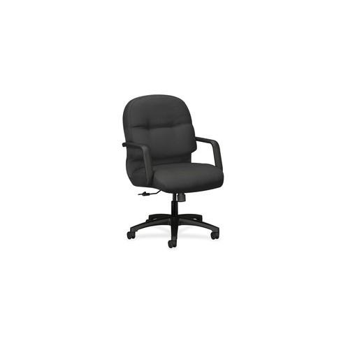 HON Pillow-Soft Executive Mid-Back Chair - Iron Polyester Seat - Iron Polyester Back - Black Frame - 5-star Base - 22" Seat Width x 19" Seat Depth - 26.3" Width x 28.8" Depth x 41.8" Height - 1 Each
