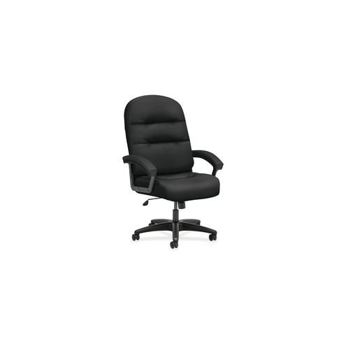 HON Pillow-Soft High-Back Chair - Black Fabric, Plush, Memory Foam Seat - Black Fiber, Fabric Back - 26.3" Width x 29.8" Depth x 46.5" Height - 1 Each