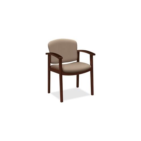 HON Invitation Guest Chair, Fixed Arms - Morel Fabric Seat - Morel Back - Hardwood Frame - Four-legged Base - 20" Seat Width x 17.50" Seat Depth - 23.5" Width x 18.5" Depth x 33.1" Height - 1 Each