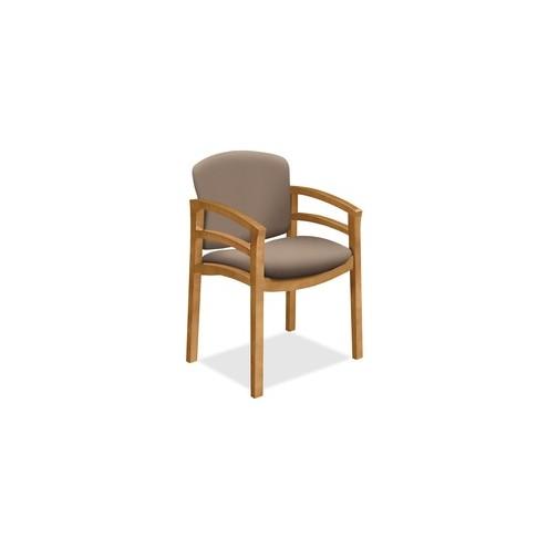 HON Invitation Guest Chair, Fixed Arms - Morel Seat - Morel Back - Hardwood Frame - Four-legged Base - 20" Seat Width x 17.50" Seat Depth - 23.5" Width x 18.5" Depth x 33.1" Height - 1 Each