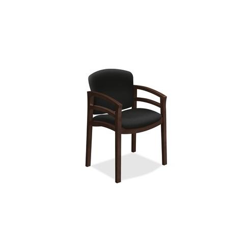 HON Invitation Guest Chair, Fixed Arms - Fabric Seat - Hardwood Frame - Four-legged Base - Black - 20" Seat Width x 17" Seat Depth - 23.5" Width x 22" Depth x 33.1" Height - 1 Each