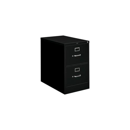 HON 210 Series 2-Drawer Vertical File - 18.3" x 28.5" x 29" - 2 x Drawer(s) - Legal - Vertical - Security Lock, Rust Resistant - Black - Baked Enamel - Metal - Recycled