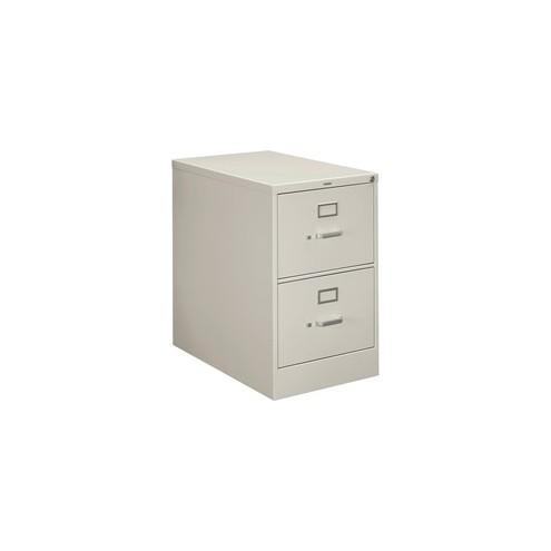 HON 210 Series 2-Drawer Vertical File - 18.3" x 28.5" x 29" - 2 x Drawer(s) - Legal - Vertical - Security Lock, Rust Resistant - Light Gray - Baked Enamel - Metal - Recycled