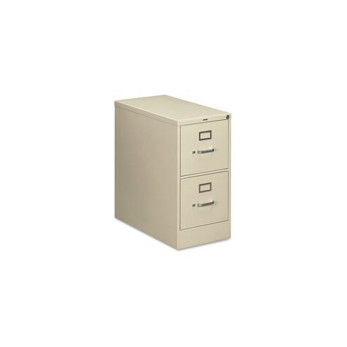 HON 210 Series 2-Drawer Vertical File - 15" x 28.5" x 29" - 2 x Drawer(s) - Letter - Vertical - Security Lock, Rust Resistant - Putty - Baked Enamel - Metal - Recycled