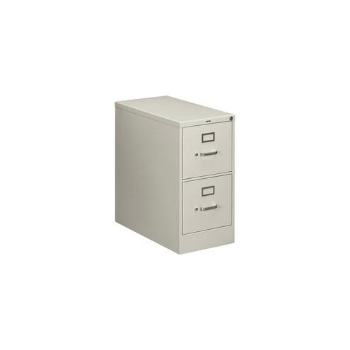 HON 210 Series 2-Drawer Vertical File - 15" x 28.5" x 29" - 2 x Drawer(s) - Letter - Vertical - Security Lock, Rust Resistant - Light Gray - Baked Enamel - Metal - Recycled