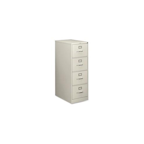 HON 210 Series 4-Drawer Vertical File - 18.3" x 28.5" x 52" - 4 x Drawer(s) - Legal - Vertical - Security Lock, Rust Resistant - Light Gray - Baked Enamel - Metal - Recycled