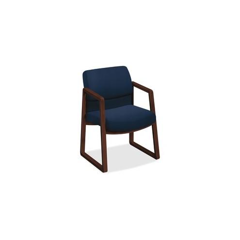 HON 2400 Series Sled Base Guest Chair - Navy Seat - Navy Back - Wood Frame - Sled Base - 20" Seat Width x 20" Seat Depth - 22.8" Width x 25.5" Depth x 32.5" Height - 1 Each
