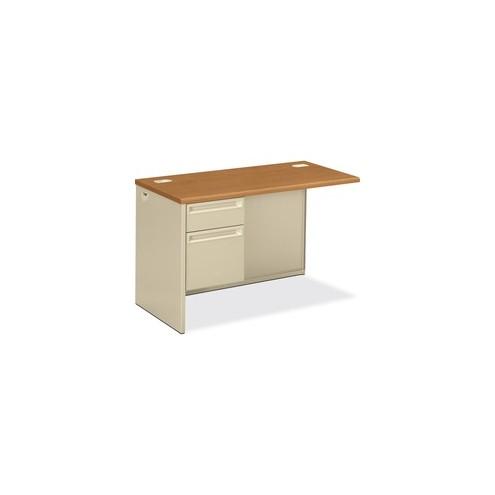 HON 38000 Series Left Return, 48"W - 2-Drawer - 48" x 24" x 29.5" - 2 x Box Drawer(s), File Drawer(s)Left Side - Radius Edge - Material: Particleboard, Steel - Finish: Harvest, Putty