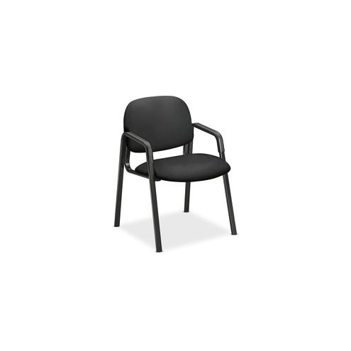 HON Solutions Seating Guest Chair, Arms - Black Seat - Black Back - Black Steel Frame - Four-legged Base - 20" Seat Width x 18" Seat Depth - 23.5" Width x 24.5" Depth x 32" Height - 1 Each