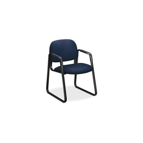 HON Solutions Seating Sled Base Chair - Navy Seat - Navy Back - Black Steel Frame - Sled Base - 20" Seat Width x 18" Seat Depth - 23.5" Width x 25.5" Depth x 32.5" Height - 1 Each