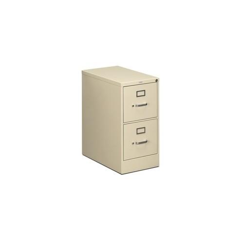 HON 510 Series 2-Drawer Vertical File - 15" x 25" x 29" - 2 x Drawer(s) for File - Letter - Vertical - Security Lock - Putty - Baked Enamel - Steel - Recycled