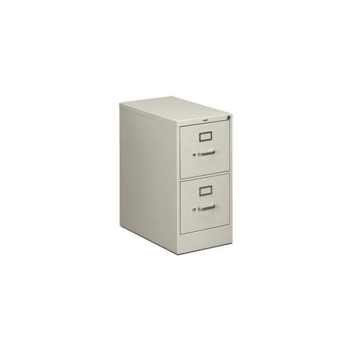 HON 510 Series 2-Drawer Vertical File - 15" x 25" x 29" - 2 x Drawer(s) for File - Letter - Vertical - Security Lock - Light Gray - Baked Enamel - Steel - Recycled