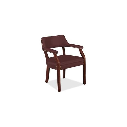 HON 6550 Guest Chair, Upholstered Arms - Merlot Seat - Merlot Back - Hardwood Frame - Four-legged Base - 20" Seat Width x 20" Seat Depth - 24" Width x 25" Depth x 30.5" Height - 1 Each