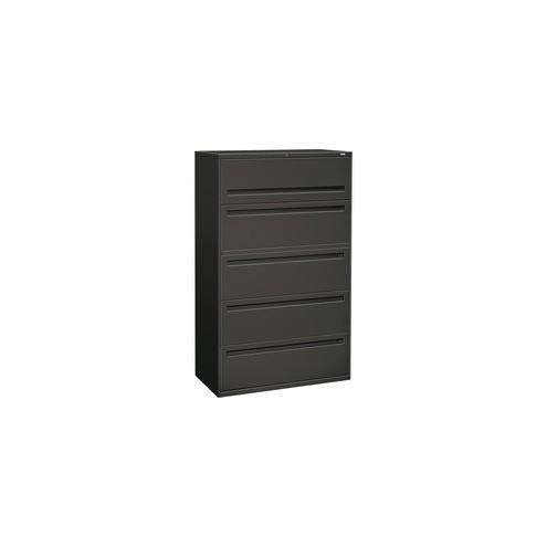 HON Brigade 700 Series 5-Drawer Lateral - 42" x 18" x 64.3" - 2 x Shelf(ves) - 5 x Drawer(s) - A4, Legal, Letter - Lateral - Interlocking - Charcoal - Steel - Recycled