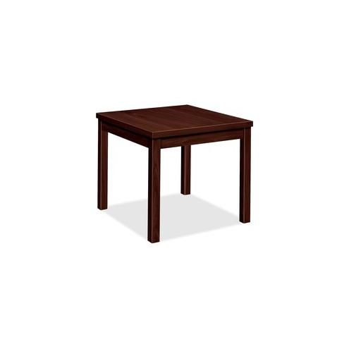 HON Laminate End Table, 24"W x 20"D - Rectangle Top - 24" Table Top Length x 20" Table Top Width x 1.13" Table Top Thickness - 20" Height - Assembly Required - Laminated, Mahogany