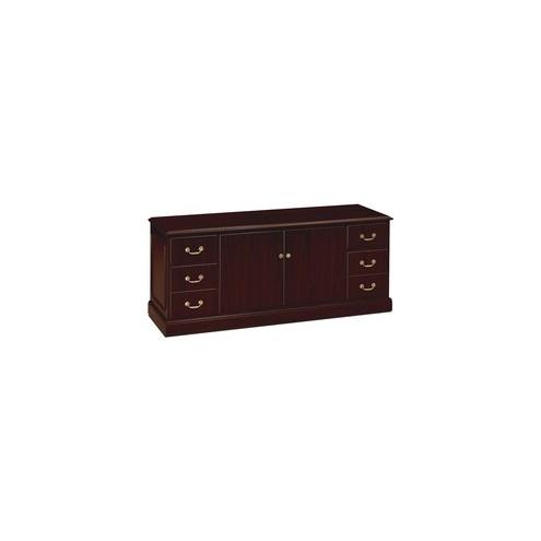 HON 94000 Series Double Credenza, 72"W - Laminated Rectangle Top - 4 Drawers - 72" Table Top Width x 24" Table Top Depth x 1.13" Table Top Thickness - 29.50" Height - Mahogany