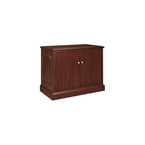 HON 94000 Series Storage Cabinet - 2-Drawer - 37.5" x 20.5" x 29.5" - 2 - 2 Door(s) - 4 Shelve(s) - Traditional Edge - Material: Wood - Finish: Mahogany, High Pressure Laminate (HPL)