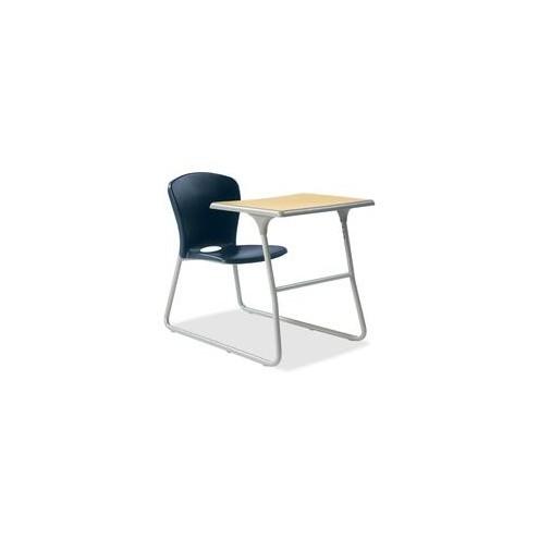 HON Accomplish CL71HPB Combination Chair Desk - Laminated Rectangle Top - Cantilever Base - 40.75" Table Top Length x 26.25" Table Top Width - Navy Blue