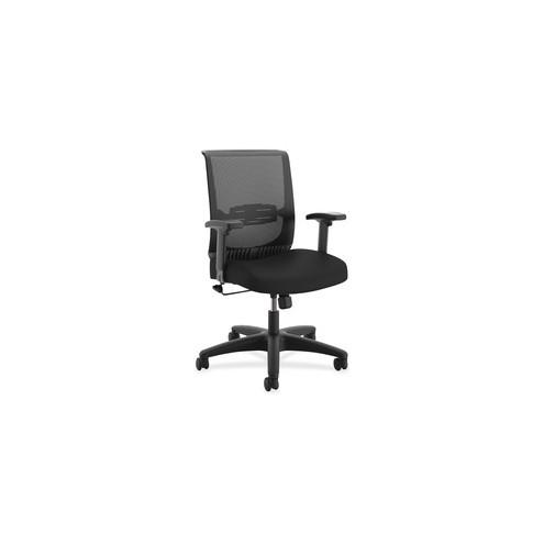 HON Convergence Task Chair - Black Fabric, Foam Seat - 5-star Base - 26.9" Width x 26" Depth x 39.9" Height - 1 Each