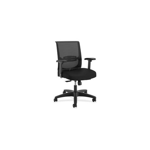 HON Convergence Task Chair - Black Fabric, Foam Seat - 5-star Base - 26.9" Width x 27.5" Depth x 39.9" Height - 1 Each