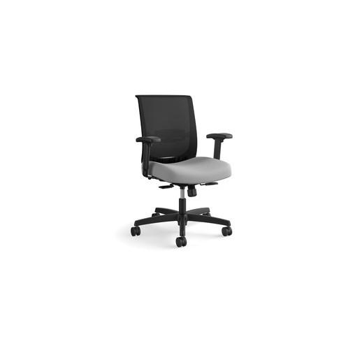 HON Convergence Synchro Tilt Task Chair - Frost Fabric Seat - Black Back - 5-star Base - 20" Seat Width x 19" Seat Depth - 27.8" Width x 27.5" Depth x 42" Height - 1 Each
