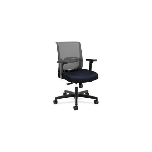 HON Convergence Synchro Tilt Task Chair - Navy Fabric Seat - Black Back - 5-star Base - 20" Seat Width x 19" Seat Depth - 27.8" Width x 27.5" Depth x 42" Height - 1 Each