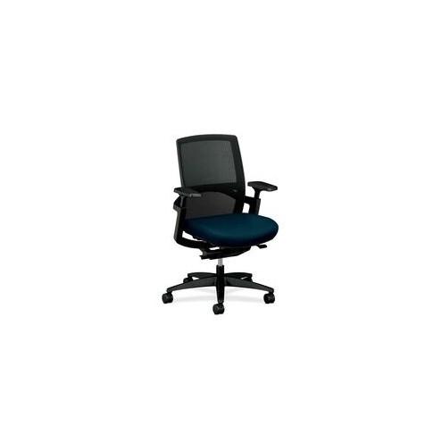 HON Stretch Back Work Chair - Navy Blue - 26.8" Width x 32" Depth x 42" Height - 1 Each